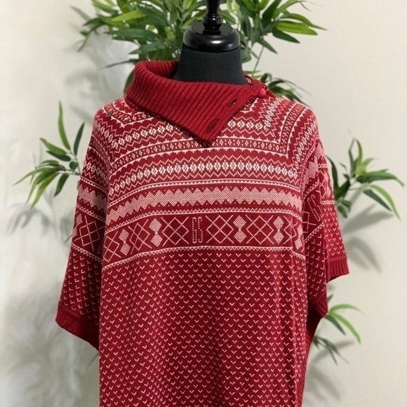 G STAR SNOW KNIT PONCHO | AZTEC PATTERNED | WARM | BOHEMIAN | BOHO - Picture 2 of 7